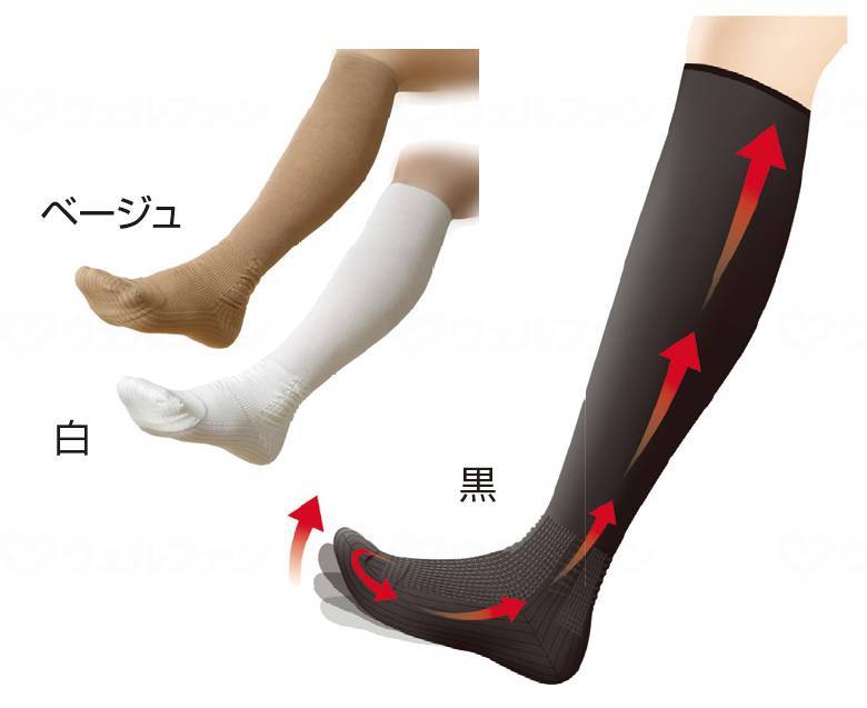 Corporation Pearl Star Swelling Prevention Socks, Beige, 27-28cm