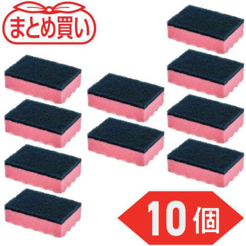 TRUSCO まとめ買い 抗菌ハードスポンジ ピンク 10個入 HS-P-10P 1 PK