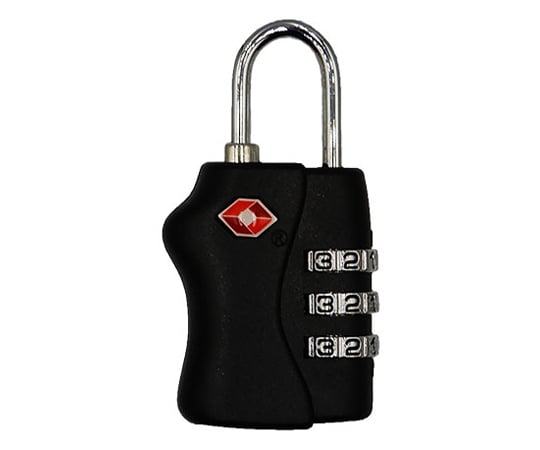 TSA南京錠 3ダイヤル ブラック LG-PLK-TSA-3DL-BK 1個