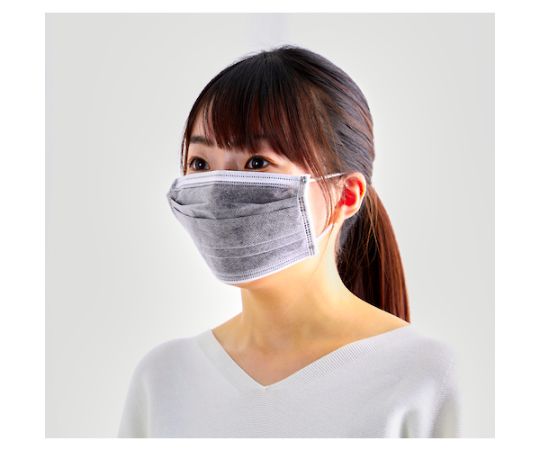 General work mask with activated carbon (ear-hugging type) 4-ply, free size (50 pieces) TEM4C-50 1 box (50 pieces)