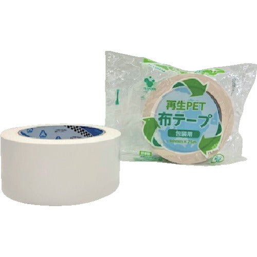 TERAOKA 재생 PET 천 테이프 No. 1605 흰색 50mm×25M 1605 W 50X25 1권