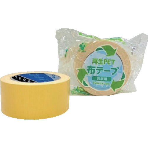 TERAOKA Recycled PET Cloth Tape No. 1605 Yellow 50mm x 25M 1605 Y 50X25 1 roll