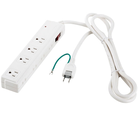 2/3 pin power strip, 4+4 outlet type, surge protection/central switch included, 2m, white, BSTAPSDC820WH, 1 unit