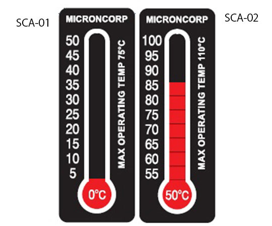 可逆性温度計ラベル 50-100℃ 1ケース(10枚入) SCA-02 1ケース(10枚入)