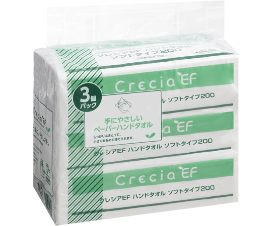 크레시아 EF 핸드 타올 소프트 타입 200 3 개 × 10 팩 37002 1 케이스 (3 개 × 10 팩 포함)