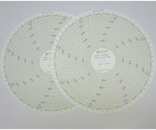 32-day recording paper for temperature and humidity recorders, 30 sheets per box, 1A11DG, 1 box (30 sheets per box)