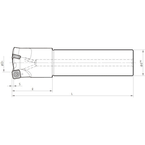 京セラ 高送りカッタ MFH Harrier エンドミル(SOMT10タイプ)ロングシャンク 刃径28mm 刃数2枚 全長200mm シャンク径25mm MFH28-S25-10-2T-200 1 本