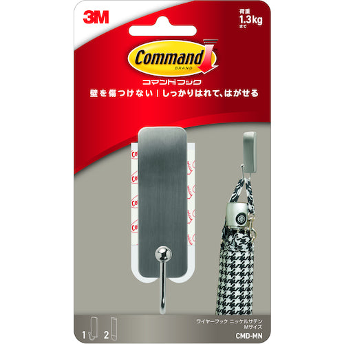 3M コマンドフック ニッケルサテン Mサイズ CMD-MN 1 個