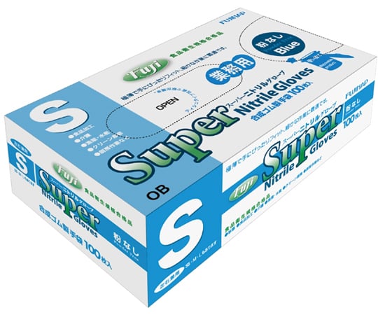 Fuji Super Nitrile Gloves Powder-free Blue S 100 pieces x 30 boxes 1 case (100 pieces x 30 boxes)