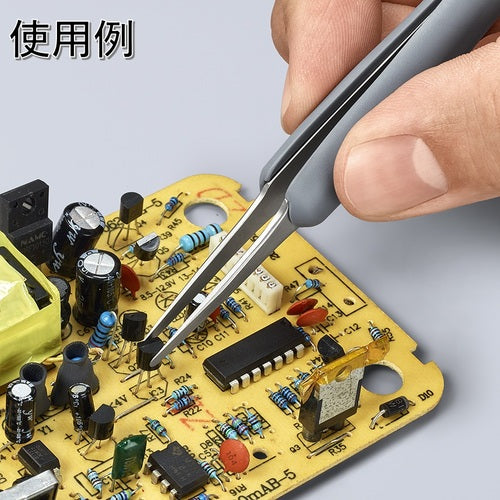 KNIPEX Precision Tweezers with Rubber Handle, Wide Tip, 123mm, 9221-11ESD, 1 Piece