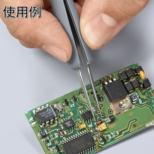 KNIPEX Precision Tweezers with Rubber Handle, Extra Fine Tip, 112mm, 9221-13ESD, 1 Piece