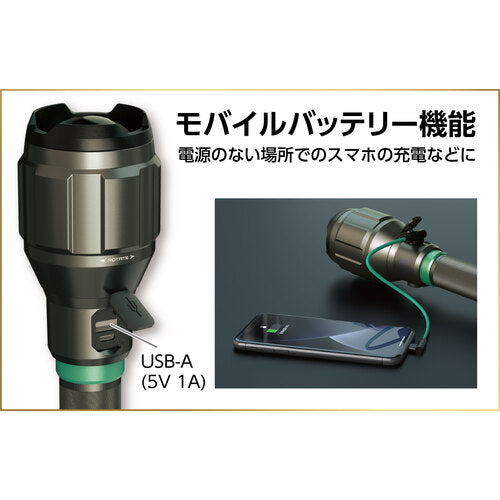 MUSTTOOL 充電式フラッシュライト 12000LM ブラック 87265 1 個