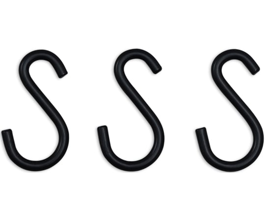 Color Metal Rack S-Hooks 3-Piece Set Black CMM-3SF 1 Set (3-Piece Set)