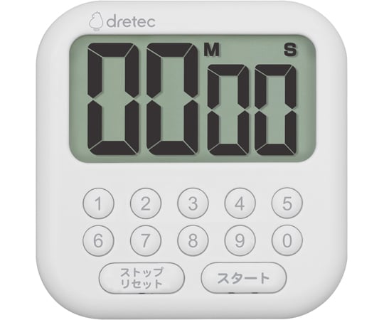 大画面タイマー「シャボン10」 ホワイト T-616WT 1個