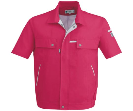 Short-sleeved blouson, cherry red, L, 1551-77-L, 1 unit