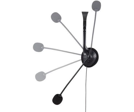 有線ヘッドセット 両耳オーバーヘッド 小型 USB-A 1.8m ブラック HS-HP01SUBK 1個