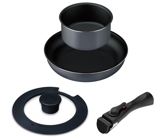 取っ手が外せるフライパン・なべ 4点セット グレー TF-SE4 1セット