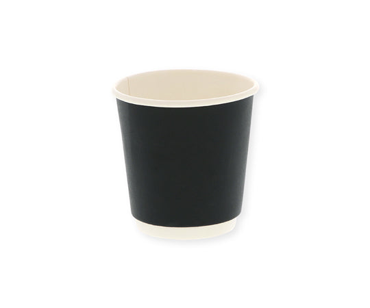 Paper Cups, Insulated Double Layer Black Plain Cups, 4oz, 60mm Diameter, 40 Pieces, 004533078, 1 Pack (40 Pieces)