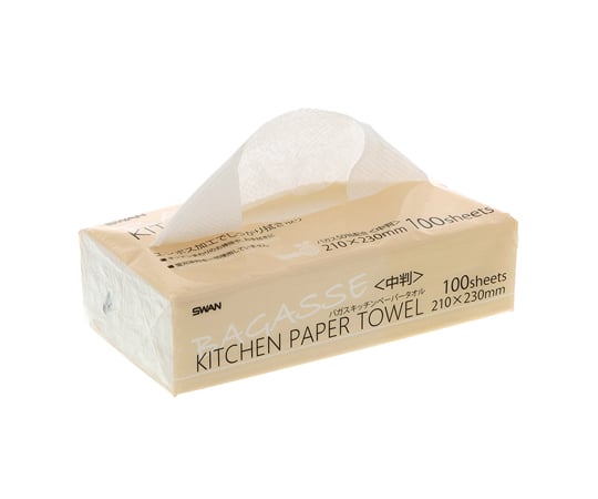バガスキッチンペーパータオル 中判 100枚入 004722008 1パック(100枚入)