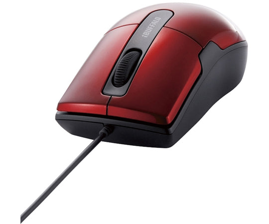 유선 BlueLED 마우스 조용/3 버튼 M 사이즈 레드 BSMBU26SMRD 1개