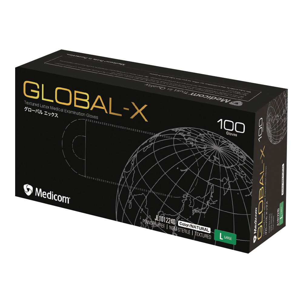 Global X Latex Gloves (Powder Free) L 100 pieces JL101224D 1 box (100 pieces)