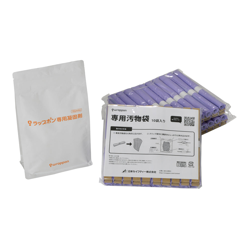 Lappon PF-1 (Manual Wrap-type Portable Toilet) Dedicated Consumables Set Manual Type 30 Pieces C0SEFP01JH 1 Piece (30 Uses)