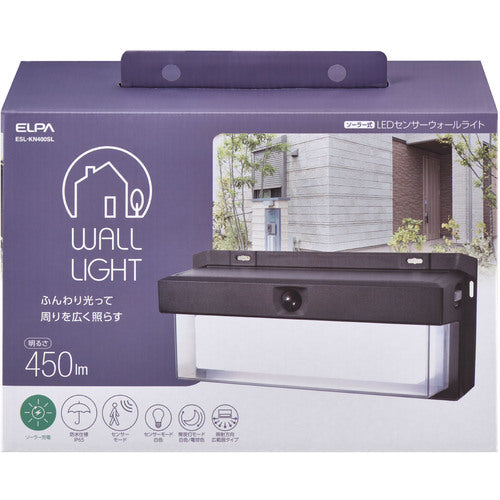 ELPA Outdoor Sensor Light, Double-Layer Wall Light, Large, ESL-KN400SL, 1 Unit