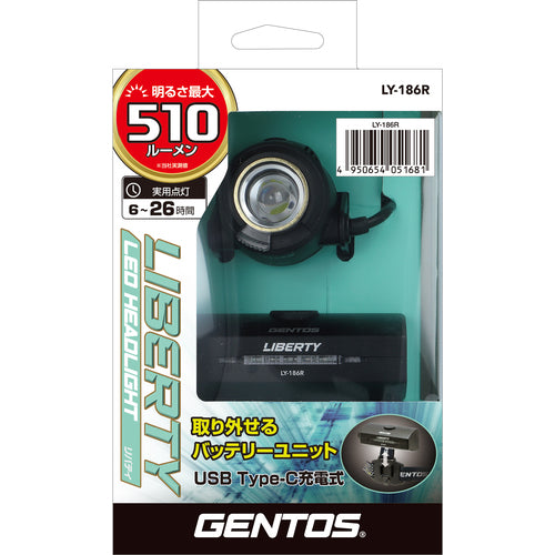 GENTOS Rechargeable LED Headlight LIBERTY LY-186R 1 unit