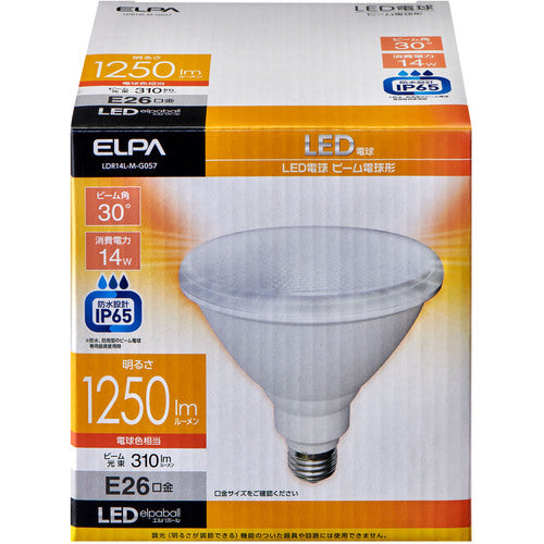 ELPA LED light bulb, beam type, LDR14L-M-G057, 1 piece