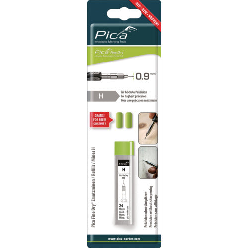 피카 마커 건축용 샤프 펜슬 “Fine Dry”용 대체심 24개들이 블랙 H 7050SB 1 PK