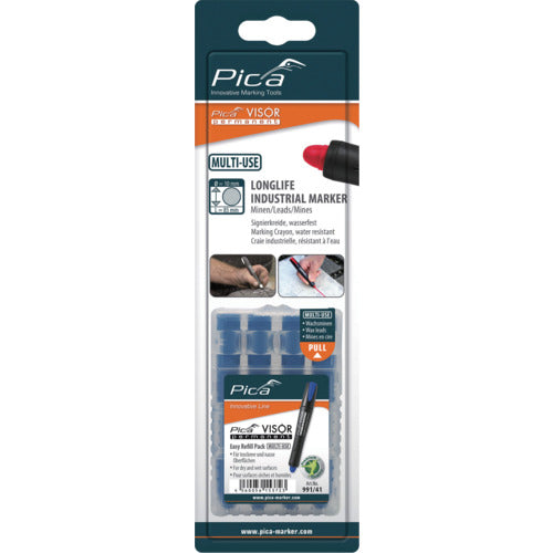 Pika Marker Permanent Multi Marker "VISOR" Replacement Blue 4-Piece Blister Pack 99141SB03 1 Box