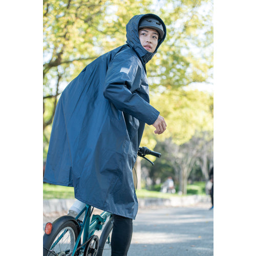 Makku Bag-in-Cycle Raincoat Navy FREE AS515003 1 unit