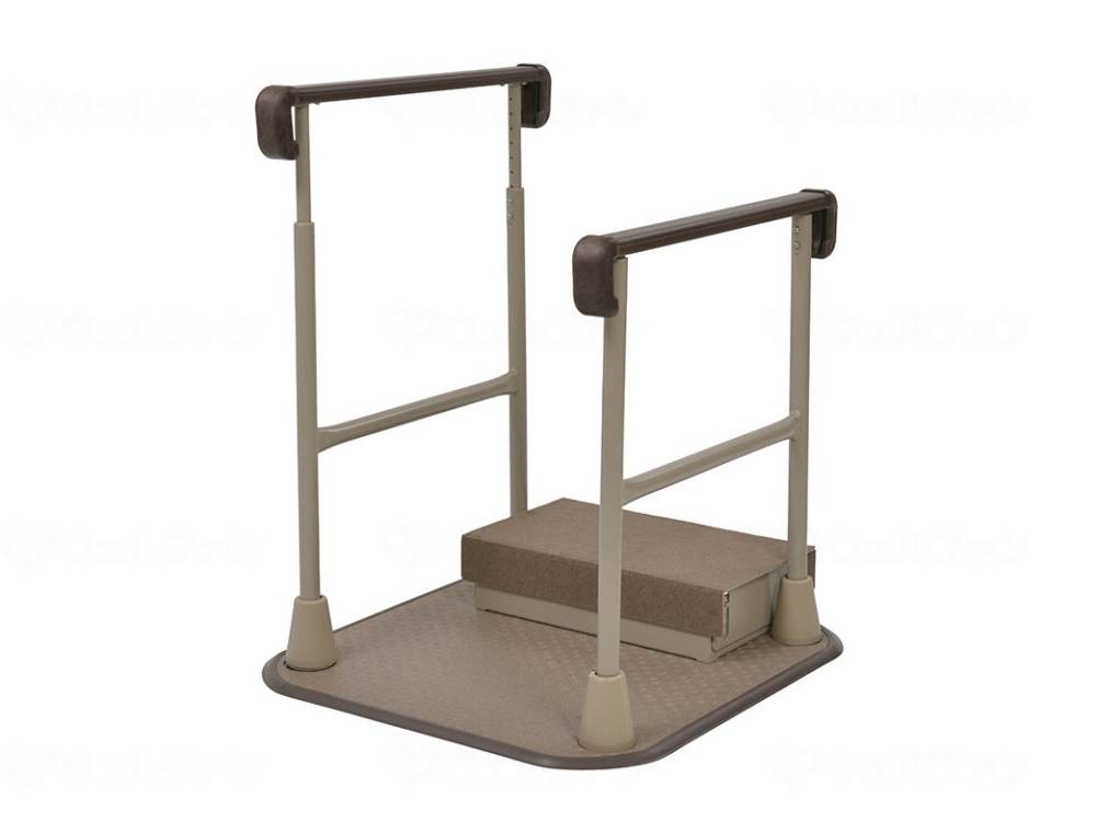 タマツつながる手すり すりてあ 踏み台付 両手すり