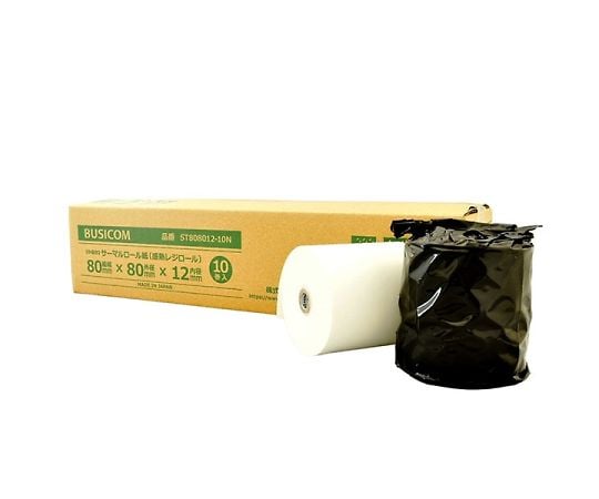 BUSICOM Thermal Roll Paper (Thermal Register Roll) for Receipts, 80mm Width, 80 x 80 x 12mm, Medium Storage, 10 Rolls, ST808012-10N, 1 Piece