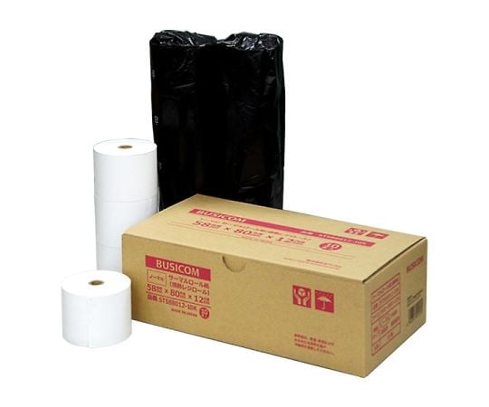 BUSICOM サーマルロール紙(感熱レジロール)レシート用 58mm幅 58×80×12mm 10巻入 ST588012-10K 1個