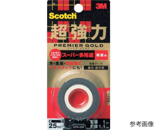 Scotch Super Strong Double-Sided Tape Premier Gold Super Multi-Purpose for Rough Surfaces 19mm x 1.5m KPR-19R 1 Roll