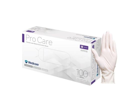 Procare Latex Gloves Powder Free M 1 box (100 gloves) JL101512C 1 box (100 gloves)