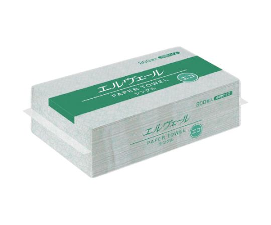 Elveil Paper Towel Eco Single Medium Size 200 sheets x 30 packs 21000694 1 case (200 sheets x 30 packs)