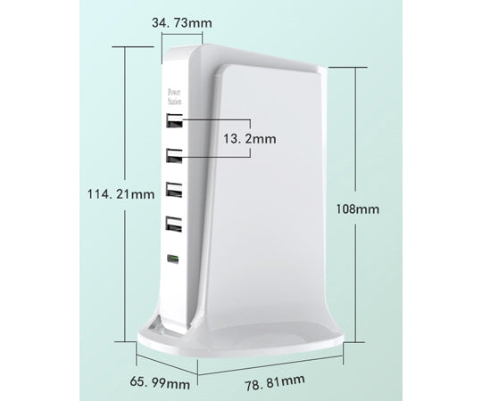 タワー式急速充電器PD+1USB4 L-PD1U4-W 1個