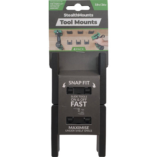 ステルスマウント ツールマウントハイコーキ/メタボHPT/ヒタチ18V用(4個入り)ブラック TM-MHH18-BLK-4 1 個