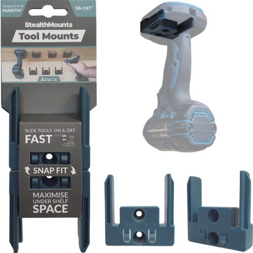 ステルスマウント ツールマウントマキタLXT用ステルスマウント(4個入り)ブルー TM-MK18-BLU-4 1 個