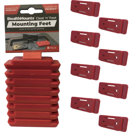 Stealth Mount Clayton Feet Mounting Feet (Pack of 8) Red PAC-F-02-8 1 pc