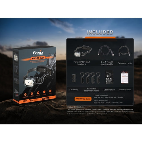 FENIX Multi-light source high output search & rescue headlight (flame-retardant headband) HP35R SAR 1 piece