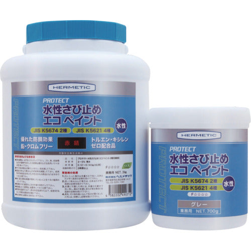 ヘルメチック さび止め塗料 水性さび止めエコペイント 赤錆 3kg SSABIAKASABI4 1 個