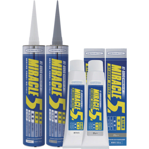 ヘルメチック 多用途弾性防水接着剤 Miracle5 グレー 333ml MIRACLE5GY333 1 個