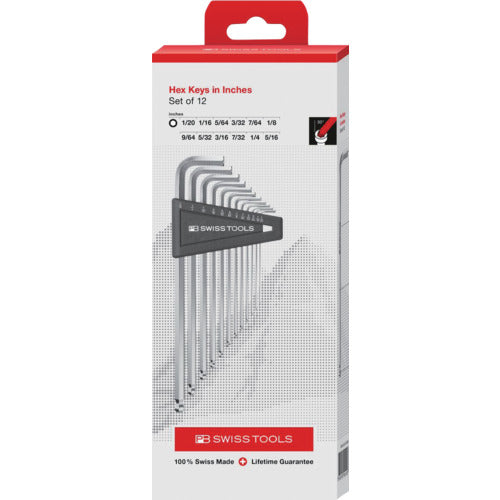 PB 스위스 툴즈 볼 포인트 육각 렌치 세트(인치) 212Z.LH-12CBB 1 S