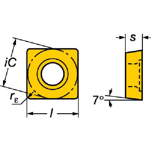 샌드빅 【판매 폐번】 샌드빅 코로턴 107 선삭용 포지·칩 3215 3215 SCMT 12 04 08-KR 10개