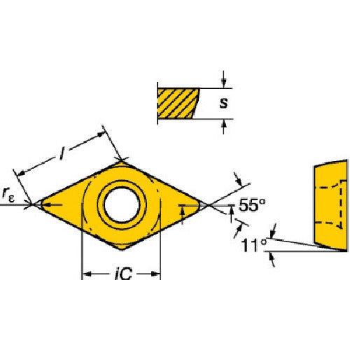 샌드빅 【판매 폐번】 샌드빅 코로턴 111 선삭용 포지·칩 3215 3215 DPMT 07 02 04-KF 10개