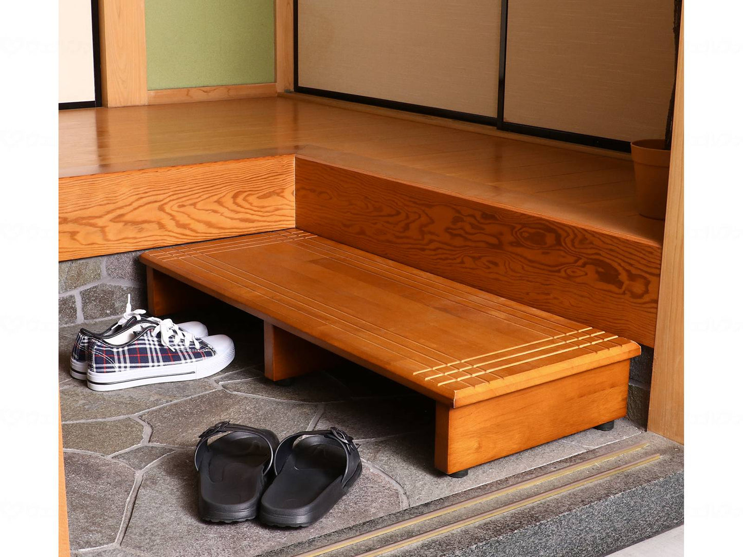 不二貿易玄関台 ブラウン 幅90cm