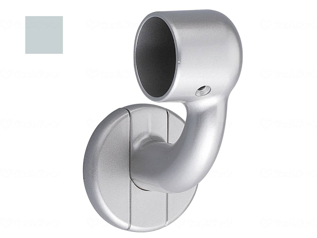 Shirokuma BR-604R C-shaped bracket L-stop Silver 35 Right